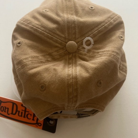 NWT Von Dutch Distressed Dad Hat Khaki 100% Cotton Embroidered Strap back (C5) - Picture 4 of 6